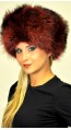 Cappello in marmotta rosso-ciliegia Donna